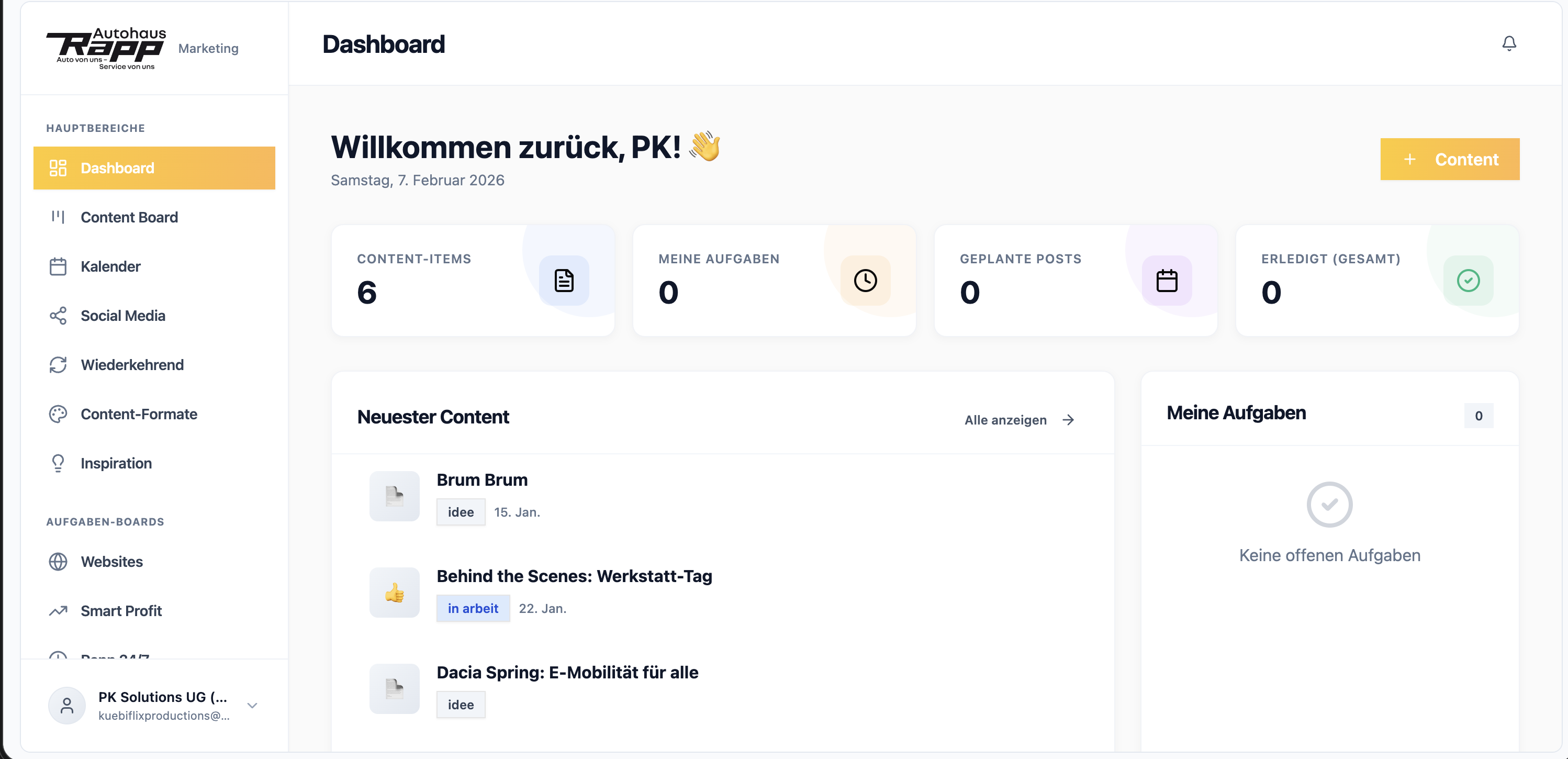 Autohaus Marketing Hub – Screenshot 1